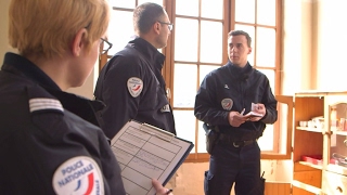 Backstage at a French police academy