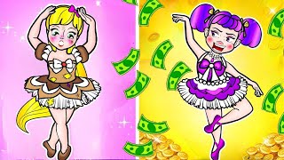 PAPER DOLLS - Poor Rapunzel vs Rich Friend Ballet Talented Contest | RAPUNZEL COMPILATION