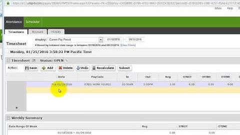UltiPro online timecards