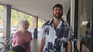 Interview of guy waiting in long line at Pinellas County tax collector.