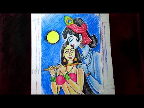 Cute Radha Krishna simple kids drawing | krishna art #kids #kidsvideo # krishna - YouTube