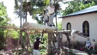 Bowers in Haiti - Tim sawing lumber