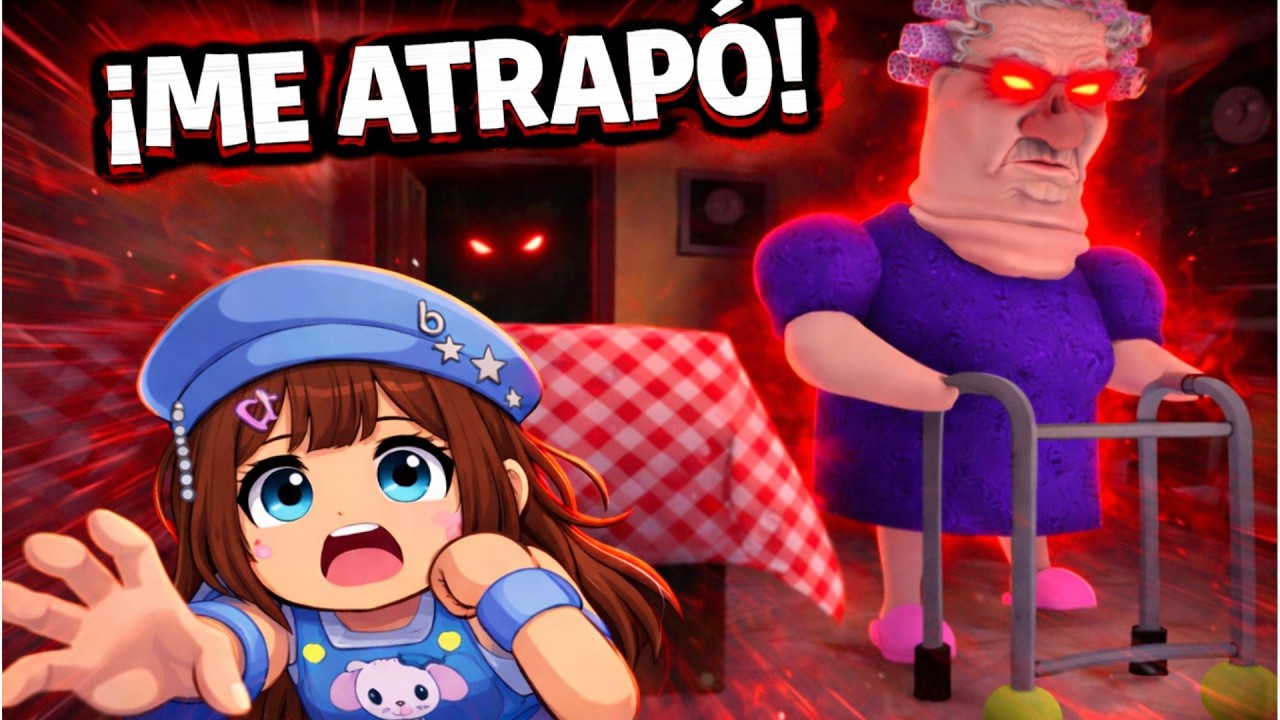 😨!ESCAPAMOS! de la casa DE LA ABUELA LOCA en ROBLOX👵