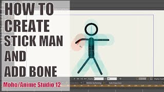 Moho 12 Stick man character create and add bone