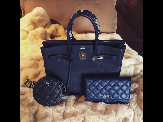 My Favorite Fall Bags: Hermes Birkin and Chanel Bags in Navy 