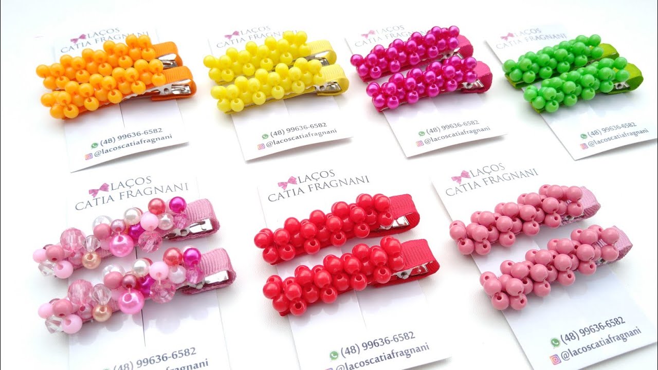 Hair clips de pérolas fácil de fazer