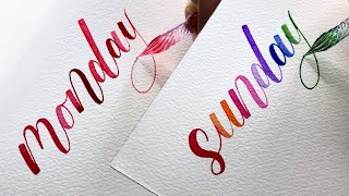 Days Of The Week Calligraphy