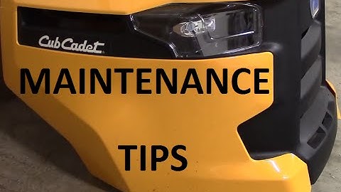 Cub Cadet XT2 Basic Maintenance
