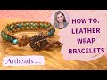 How to Make a Beaded Leather Wrap Bracelet with Turquoise Gemstones