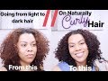 Dying Naturally Curly Hair// Going from Light to Dark