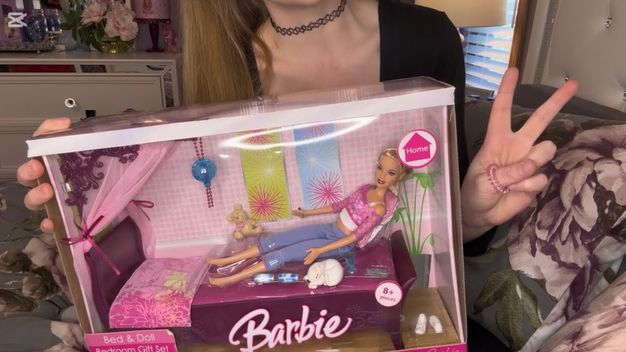 Y2K 2006 Barbie Home Bed & Doll Bedroom Gift Set Unboxing