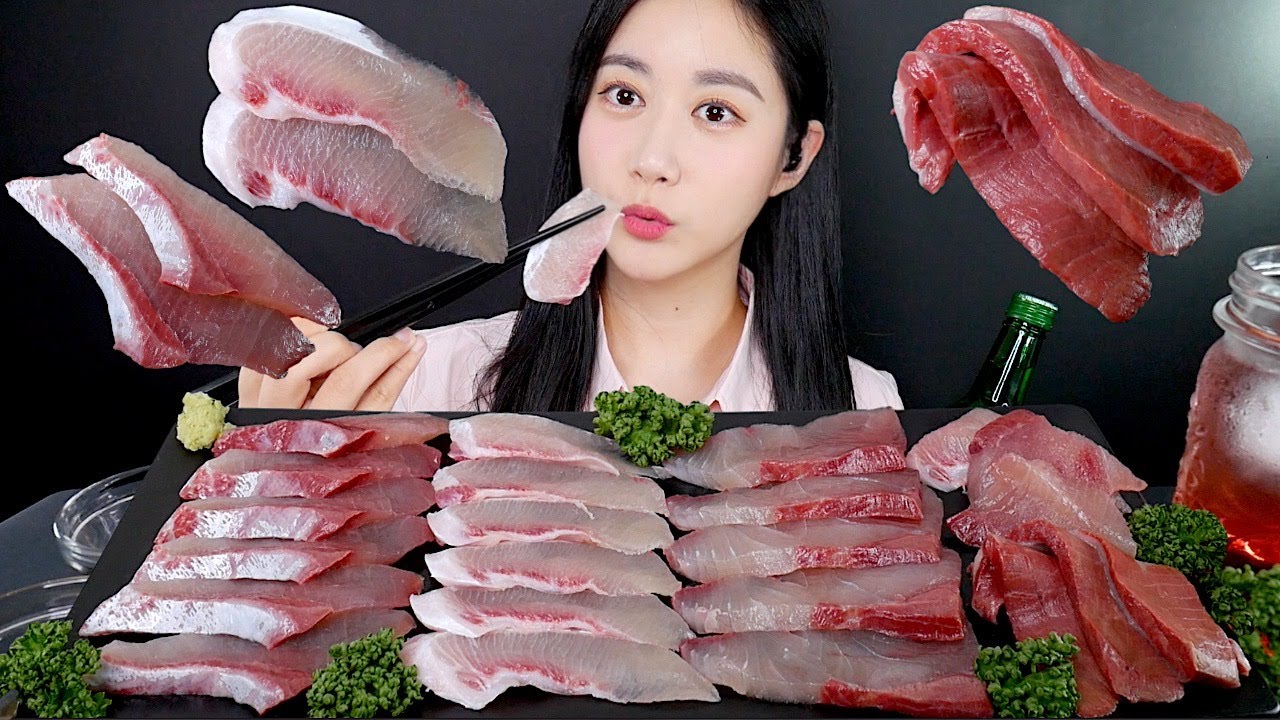 МУКБАНГ Сашими Из Желтохвоста❤️ Зимний Сезон! Real Sound MUKBANG | ASMR | EATING SOUND