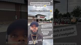 Asking Autozone workers for help #autorepair #automobile #mechanic #ford #chevy #honda #nissan #bmw