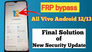 All vivo Frp bypass android 12/13 |vivo final solution for new security update||100% done