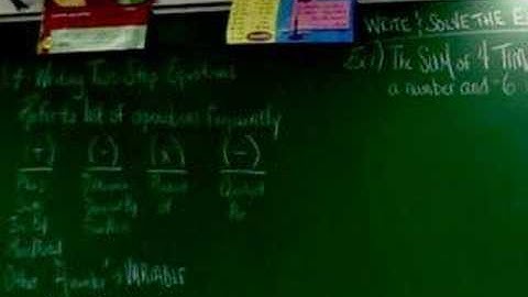 Chapter 3, Section 4: Part 1 -  Write Two Step Equations