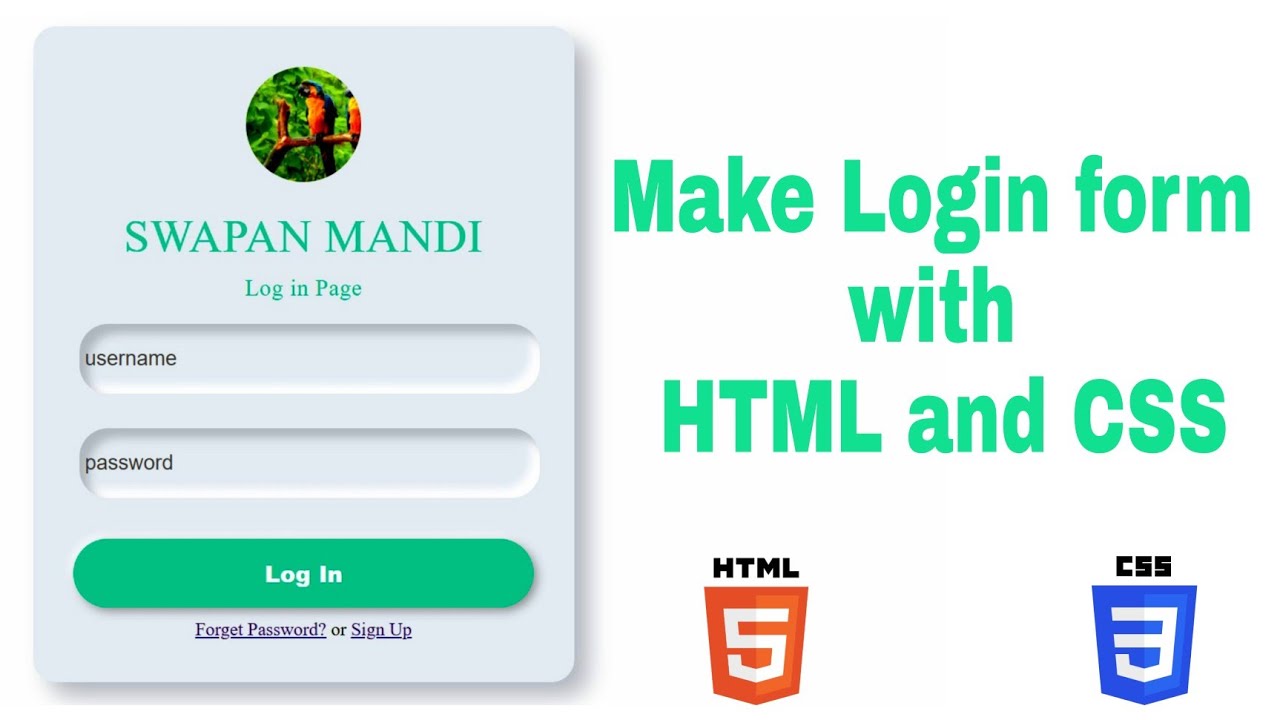 How To Create Login Page In HTML and CSS || Make Sign In Form Design In ...