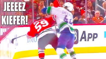 Kiefer Sherwood Tyler Bertuzzi Fight | Chicago Blackhawks vs Vancouver Canucks 2025 Highlights