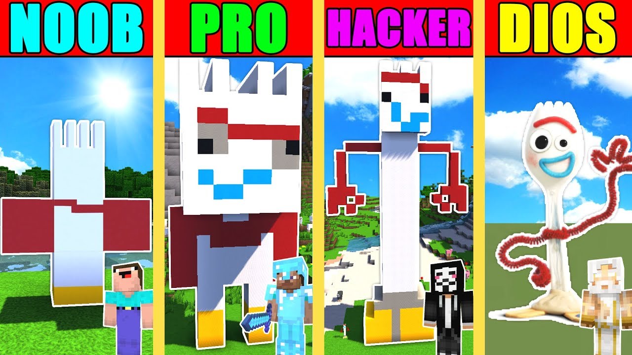 MINECRAFT: FORKY NOOB vs PRO vs HACKER vs DIOS 🍴😱 TOY STORY 4 LA ...