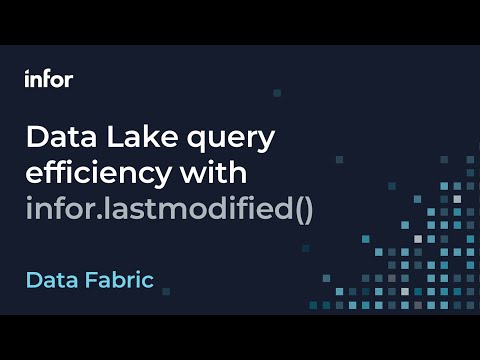 Unlocking Data Lake query efficiency with infor.lastmodified()