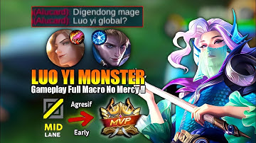 MONSTER MID LANER LUO YI SHOW NO MERCY! - LUO YI GAMEPLAY TOP 1 GLOBAL 2022 - MLBB