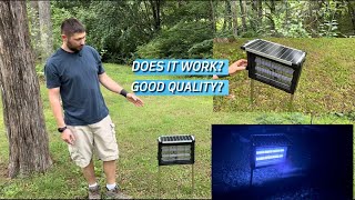 Solar Bug Zapper Outdoor for 2000 sq.ft, Portable Solar Mosquito Zapper with 13 FT Extension Cord, R