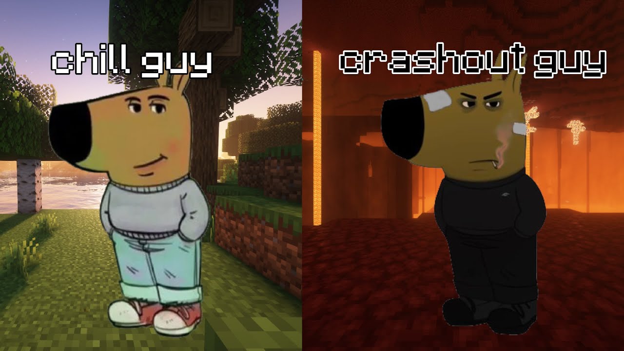 Chill Guy Vs Crashout Guy In Minecraft - YouTube Chill Guy Vs Crashout Guy In Minecraft - YouTube