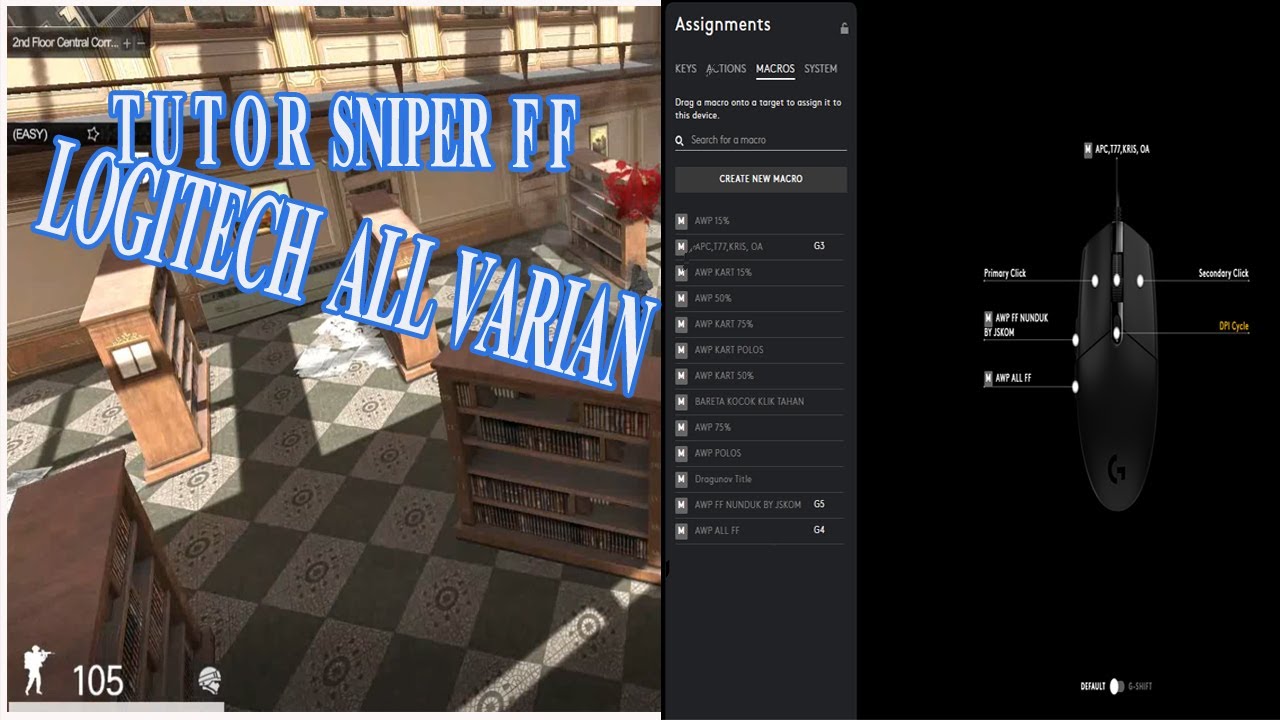TUTOR  Setting Mouse LOGITECH AWP FF KLIK