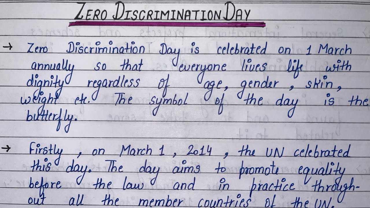 Zero Discrimination Day | Speech on Zero Discrimination Day | Essay on ...