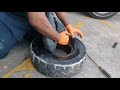 fork lift tire change