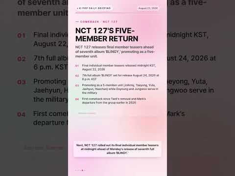 K-Pop Daily Briefing - August 22, 2026