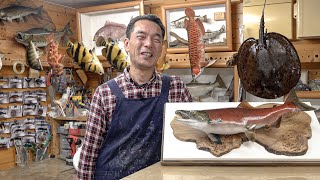 A craftsman who makes stuffed fish.Fascinating craftsmanship revealed