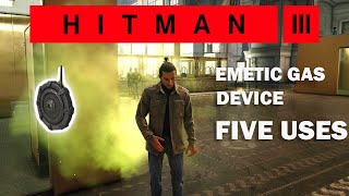 HITMAN 3, 5 WAYS to use the EMETIC GAS DEVICE, Tips and tricks