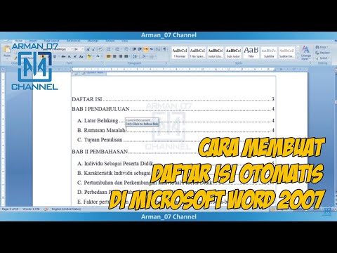 Cara Membuat Daftar Isi Dan Halaman Di Word 2007