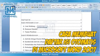 Cara Membuat Daftar Isi Otomatis di Microsoft Word 2007