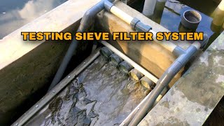 RUNNING TEST SIEVE FILTER + GRAVITY FED FOR SIEVE FILTER - KOLAM RAS - BUDIDAYA IKAN NILA