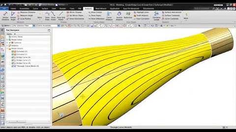 NX Basic Surface Modeling : Create Bridge Curve & Swept from 2 Surface