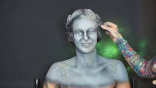 how to do stone statue weeping fallen angel decayed statue effect bodypaint