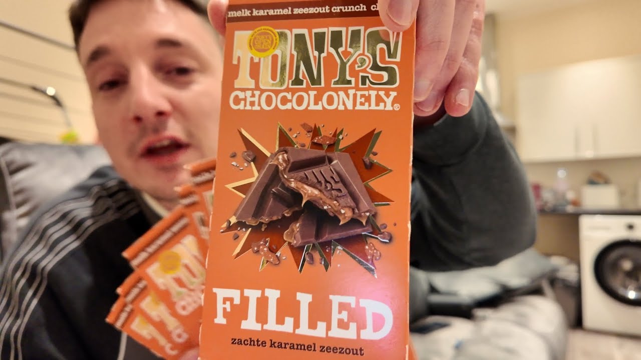 Tony's Chocolonely FILLED Milk Chocolate Gooey Caramel Sea Salt Crunch