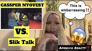 AMERICAN REACTS TO SOUTH AFRICAN BRUTAL FIGHT‼️@CassperNyovestOfficial  VS SLIK TALK| YIKES! 😂