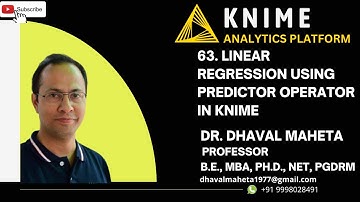 63. Linear Regression Using Predictor Operator in KNIME || Dr. Dhaval Maheta