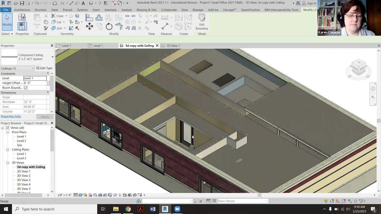 Revit - Dropped / Coffered Ceiling in a Small Conference Room
