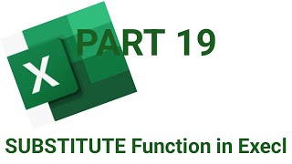 How to substitute Text SUBSTITUTE FUNCTION in Excel