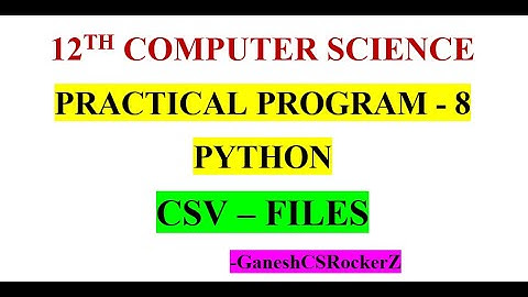 12th std computer science || practical program 8 || Python with CSV files || File Handling in Tamil