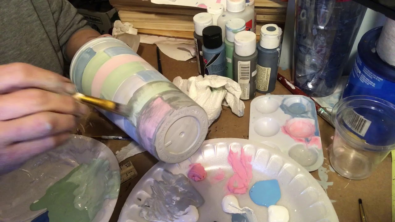 Part 2 Faux Shiplap painting on a Tumbler Using Acrylics YouTube
