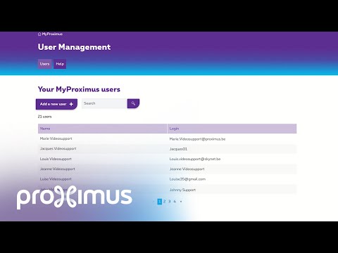 User Management in MyProximus Enterprise