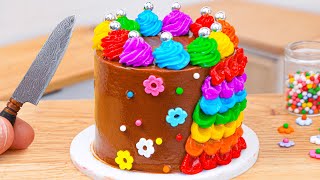 Yummy Chocolate Cake 🌈🎂 Miniature Rainbow Chocolate Cake Decorating 🍫 Mini Cake Perfect Ideas