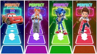 McQueen vs Blippi vs Sonic vs Ryder in Tiles Hop EDM Rush🎶 screenshot 2