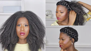 HALO/CROWN BRAID FOR THICK TYPE 4 HAIR | NO EXTENSIONS  ft. Design Essentials