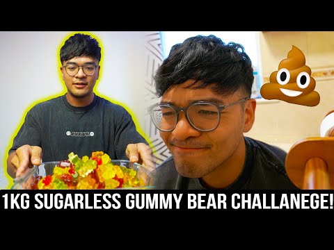 1KG SUGARLESS GUMMY BEAR CHALLENGE! | *WARNING: DIARRHOEA  ALERT*