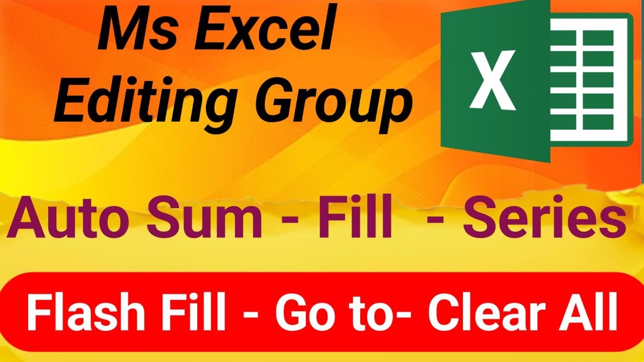 flash fill in ms excel / AutoSum in ms excel - YouTube